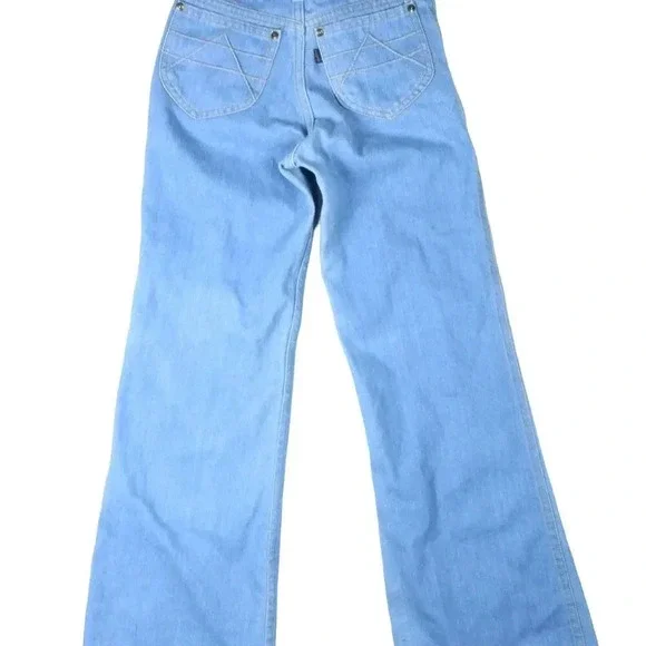 Vintage 70s Big E Levis Barnstormer Bellbottoms Pintuck Flare Denim Jeans22 in
